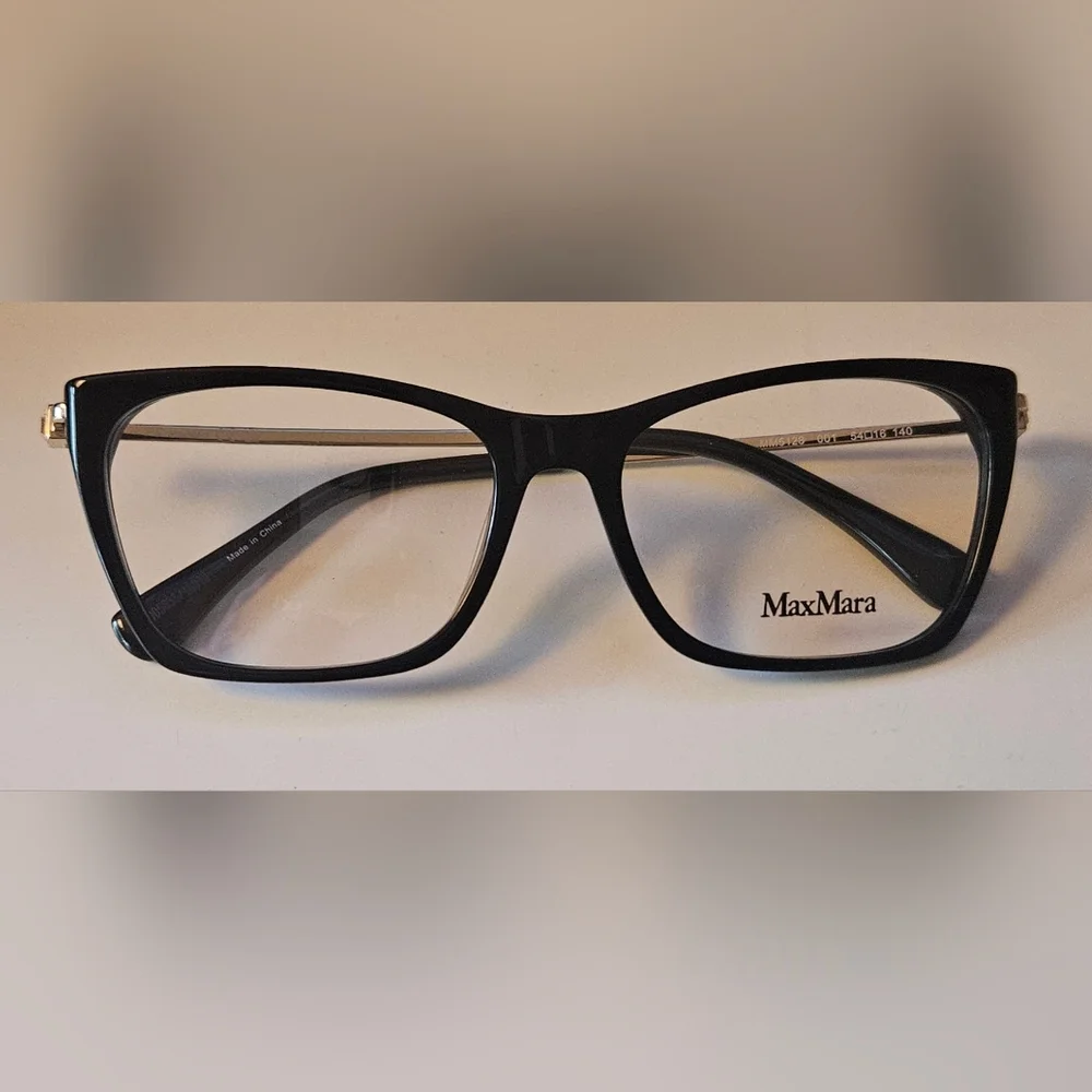 MaxMara Elegant Black & Gold Rx Glasses